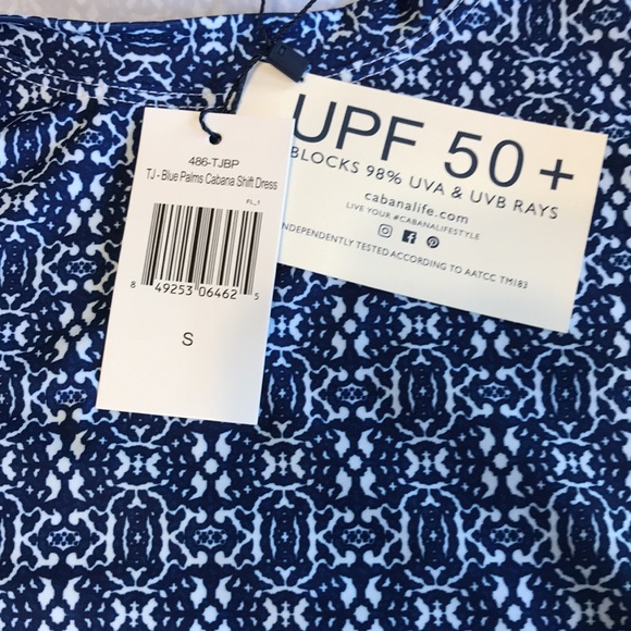 Cabana Life Blue Palms Cabana Shift Dress Size S NWT - Picture 8 of 9